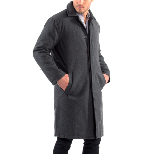Alpine Swiss Zach Men's Wool Blend Overcoat – Knee-Length Trench
